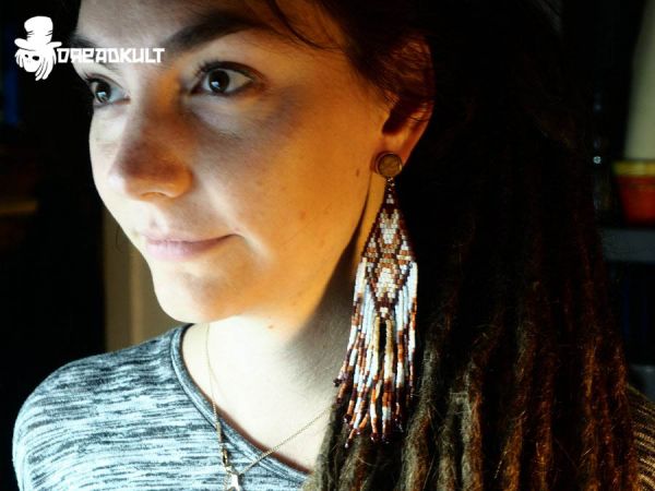 bohemian earrings, Brown Knopperle, boho,  dreadlock jewelry, earrings for dreadheads, festival jewelry, jewelry for hippie, hip jewelry, native jewelry, indian jewelry, gypsy jewelry, goa jewelry, gypsy earrings, goa earrings